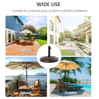 Outsunny Patio Weighted Umbrella Base Parasol Holder Outdoor Stand 25kg