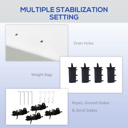 Outsunny 3 x 3(m) Pop Up Gazebo 1 Person Easy Up Marquee Party Tent 1 Button Push Adjustable Straight Legs Instant Shelter - White