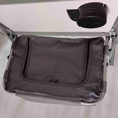 Outsunny Aluminium Directors Chair, Folding Camping Chair for Adults with Side Table, Cup Holder, Cooler Bag and Pocket, Green