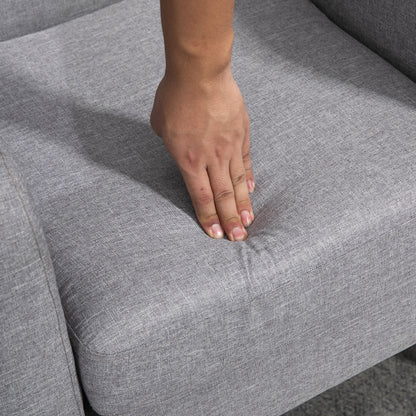 Modern Accent Chair, Occasional Chair with Rubber Wood Legs for Living Room, Bedroom, Light Grey