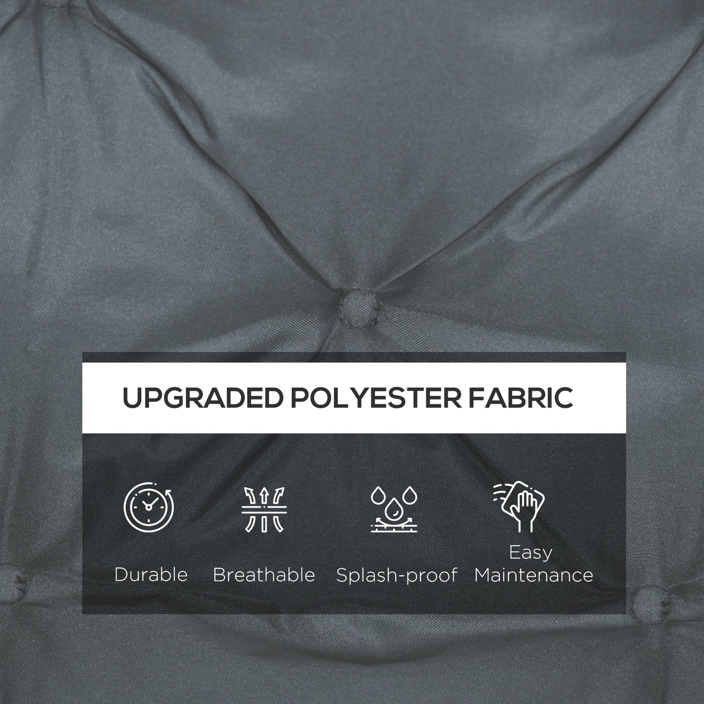 Outsunny 2 Seater Bench Cushion, Garden Chair Cushion with Back and Ties for Indoor and Outdoor Use, 98 x 100 cm