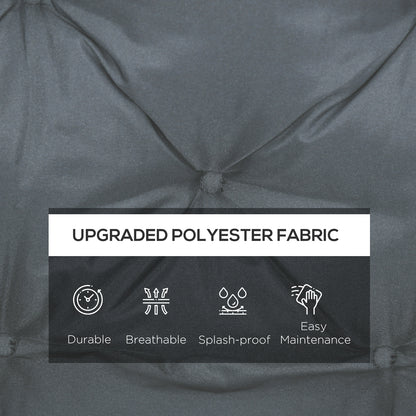 Outsunny 2 Seater Bench Cushion, Garden Chair Cushion with Back and Ties for Indoor and Outdoor Use, 98 x 100 cm