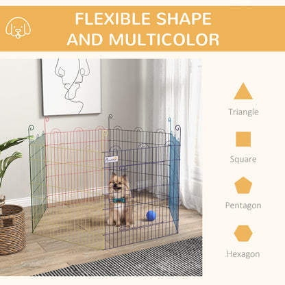 Pet Playpen | 6 Configurable Panels | Lockable Door | Indoor & Outdoor | Small Dogs, Cats, Rabbits & Small Pets | 60 x Ø120cm | Multicolour