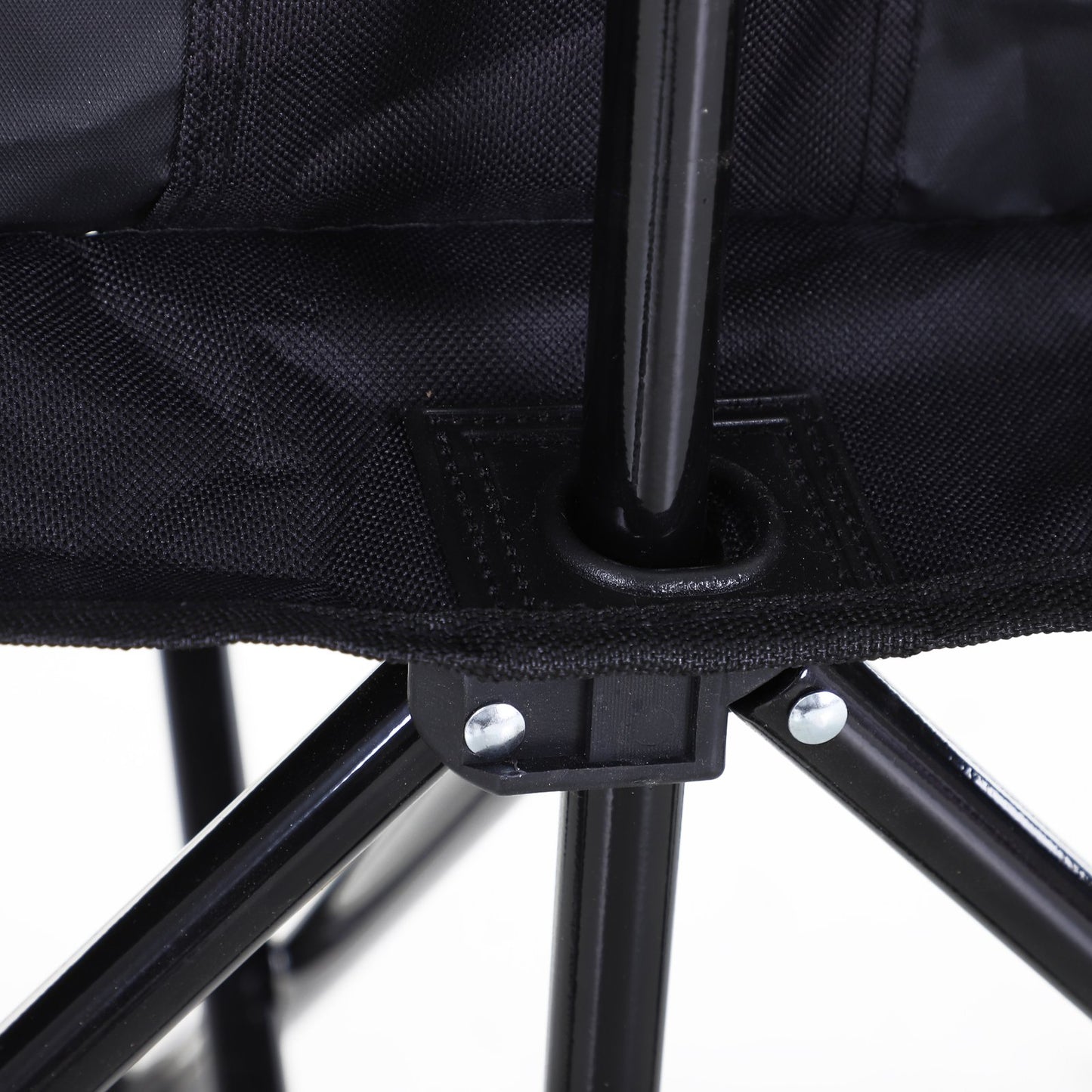 Outsunny 6-Seater Folding Steel Camping Bench w/ Cooler Bag Black