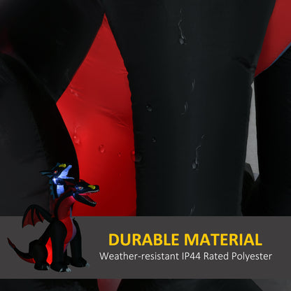 7FT Tall Halloween Inflatable Dragon with 2 Heads and LED Lights, Blow Up Halloween Party Decoration for Indoor Outdoor Yard Lawn Garden