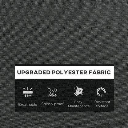 Outsunny 3-Piece Back and Seat Cushion Pillows Replacement, Patio Chair Cushions Set for Indoor Outdoor, Charcoal Grey