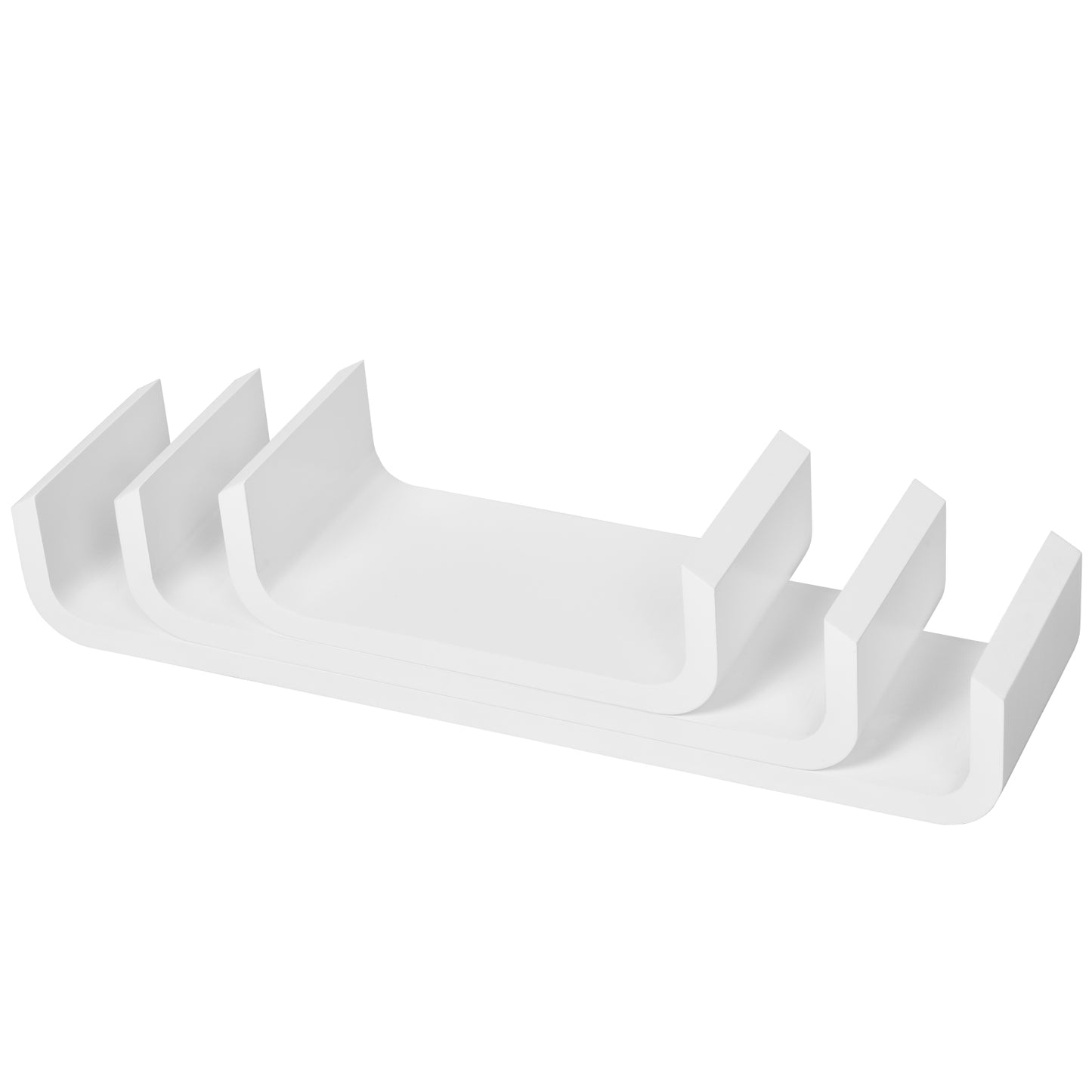 3 Piece U Shaped Shelves Set-White