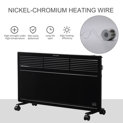 Convector Radiator Heater Freestanding or Wall-mounted Portable Electric Heating with 2 Heat Settings, Adjustable Thermostat and Safety Cut-Off