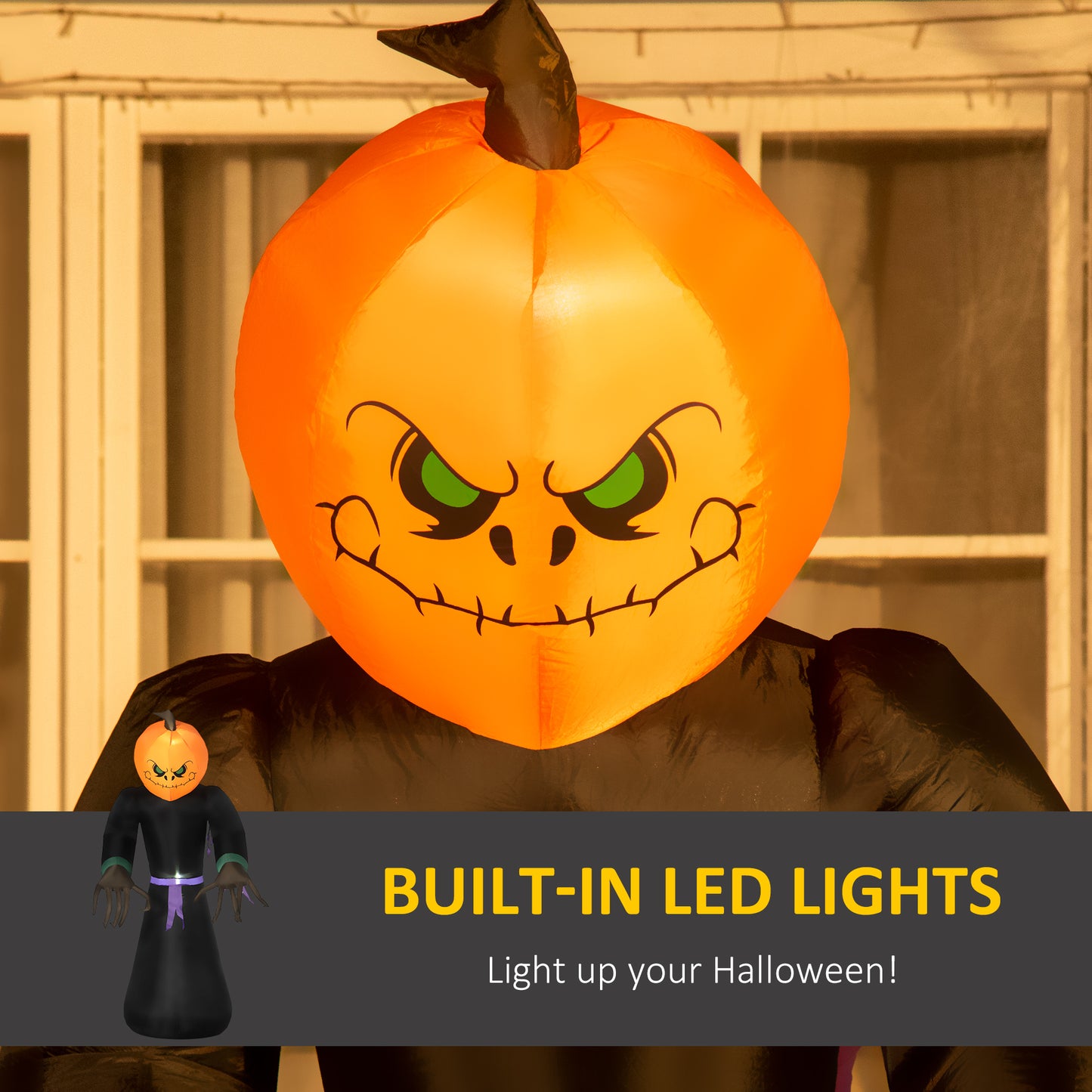 Inflatable 2.1m Pumpkin Man, With LED lights