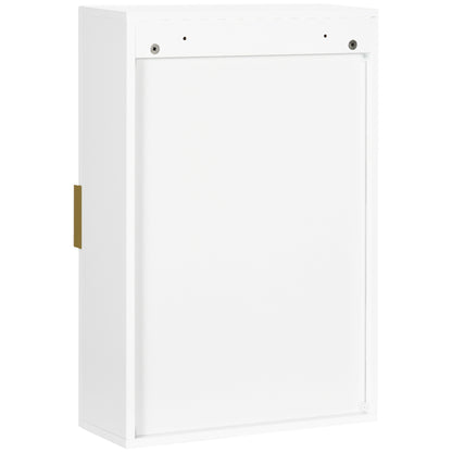 Kleankin Bathroom Wall Cabinet, Over Toilet Storage Cupboard with Adjustable Shelves for Hallway, Living Room, White