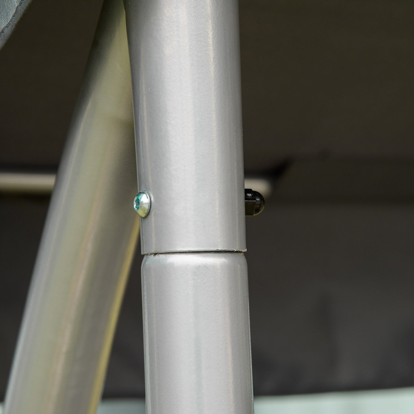 Outsunny 3 Seater Bench Steel Outdoor Patio Porch Swing Chair with Adjustable Canopy - Dark Grey