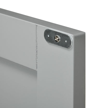 Kleankin Pedestal Under Sink Cabinet with Double Doors, Modern Bathroom Vanity Storage Unit with Shelves, Light Grey