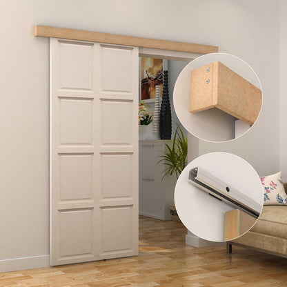 6.5FT /2000mm Modern Sliding Barn Door Closet Hardware Track Kit Track System Unit For Single Wooden Door