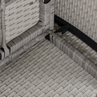 Outsunny 6 Piece Outdoor Patio PE Rattan Wicker Tempered Glass Dining Table Sets for Garden Backyard w/ Cushions & Mixed Grey