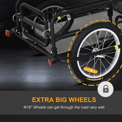 Bike Cycle Cargo Trailer in Steel Frame-Black