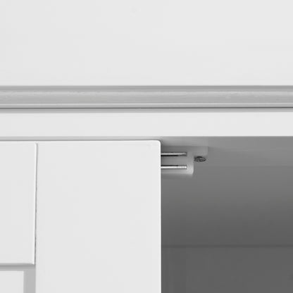 Traditional Kitchen Cupboard  Freestanding Storage Cabinet with Drawer, Doors and Adjustable Shelves, White