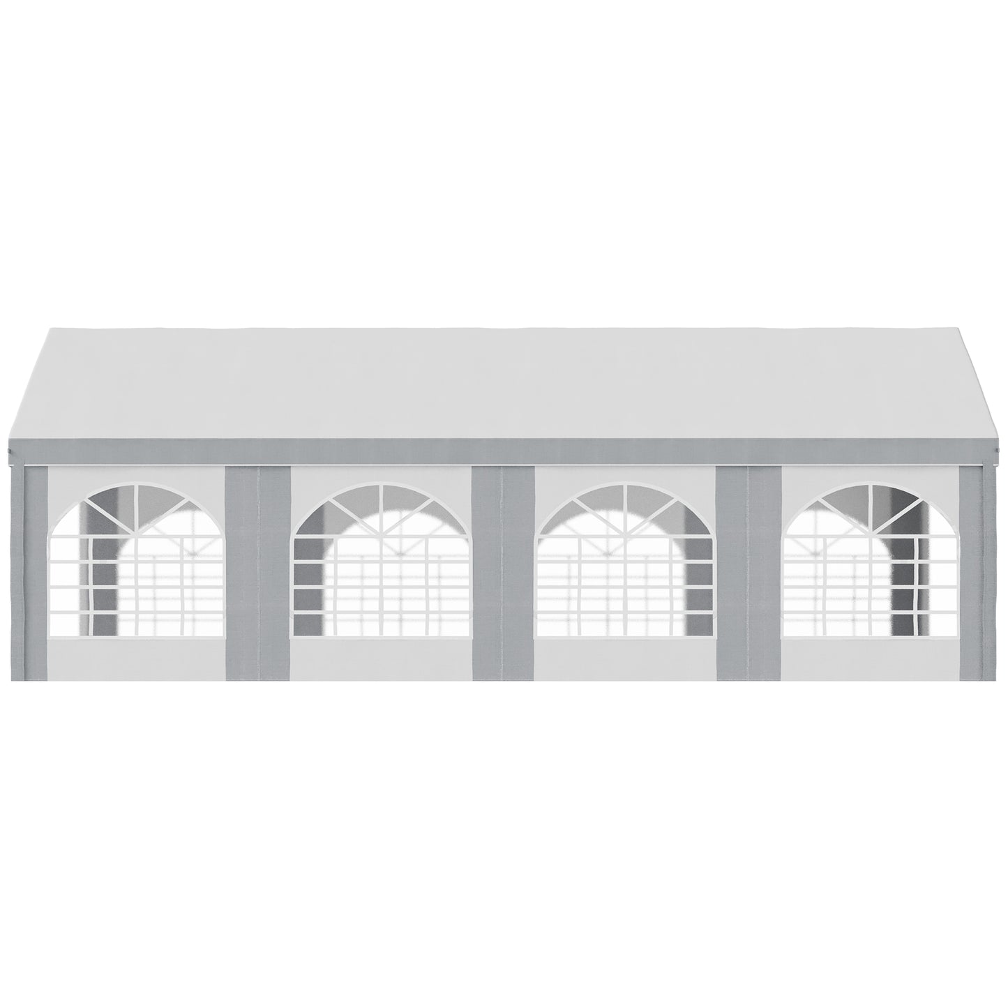 8 x 4m Galvanised Party Tent, Marquee Gazebo with Sides, Eight Windows and Double Doors, for Parties, Wedding and Events