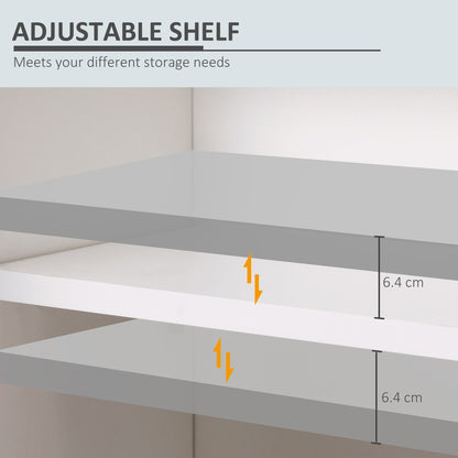 Kleankin Under Sink Cabinet, Bathroom Vanity Unit, Pedestal Under Sink Design, Storage Cupboard with Adjustable Shelf, White