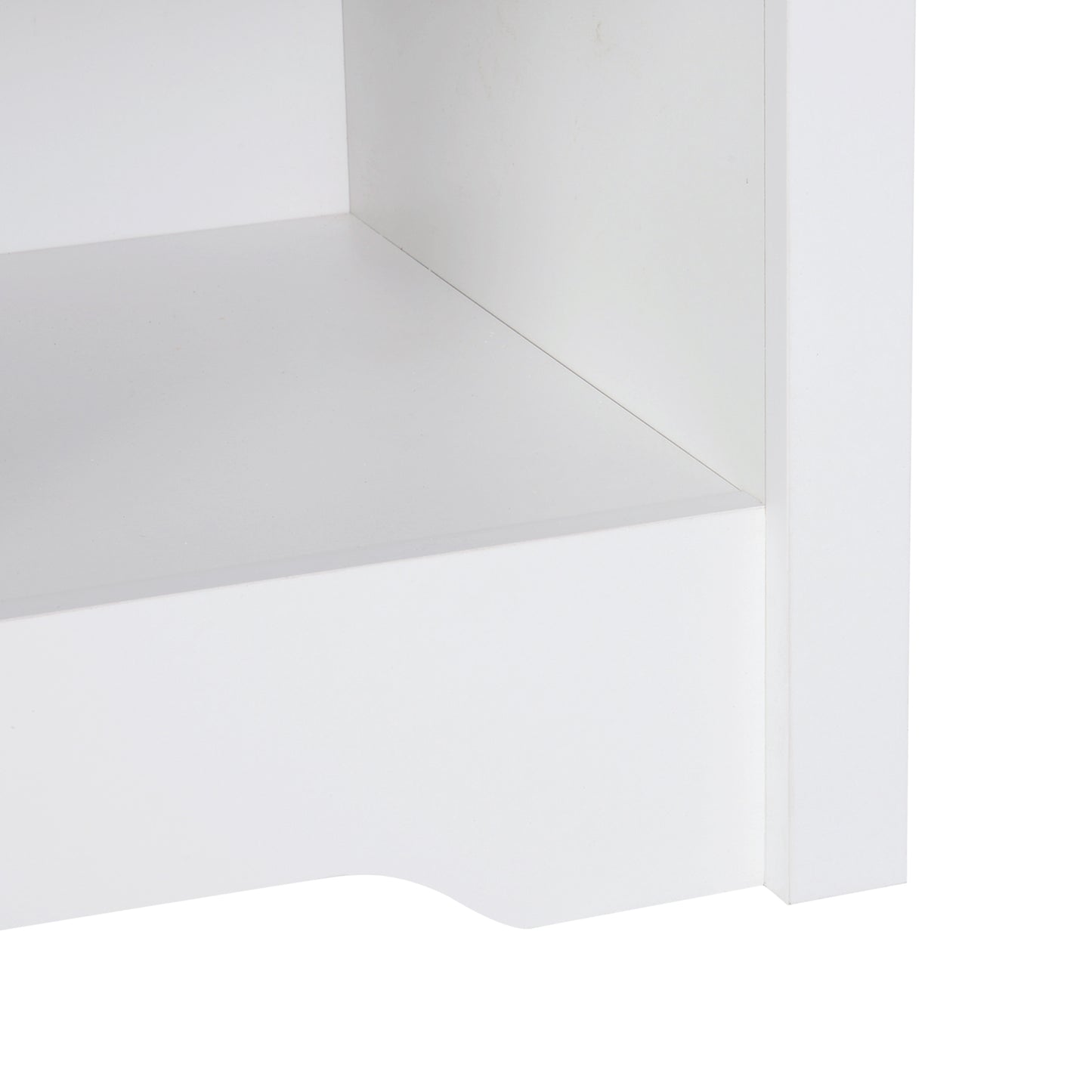 Modern Bedside Table, Nightstand with Drawer Shelf, End Table for Living room, Bedroom, Set of 2, White