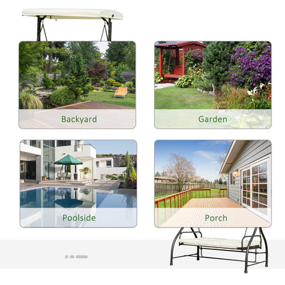 Outsunny 185L*125D*173H cm Swing Chair-Beige/Black