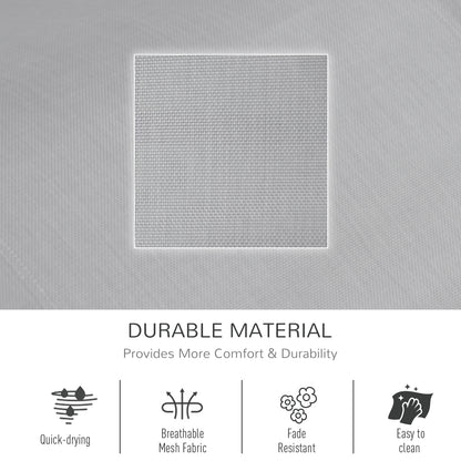 Outsunny Breathable Mesh Rocking Chair Patio Rocker Lounge for Indoor & Outdoor Recliner Seat w/ Removable Headrest for Garden and Patio Grey