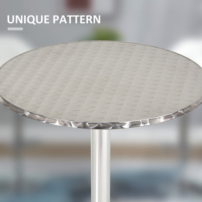 Aluminium Bistro Bar Table Round Tabletop Dining Wine Pub Stainless Steel 2 Height Settings 70cm/110cm