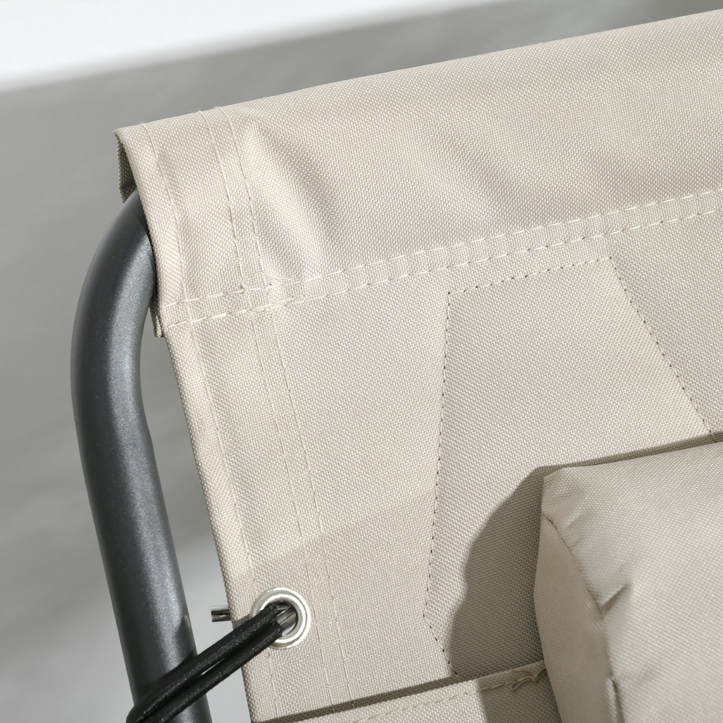 Foldable Sun Lounger Set With 5 Level Reclining Back, Outdoor Tanning Chairs With Build-in Padded Seat, Loungers With Side Pocket, Headrest - Khaki