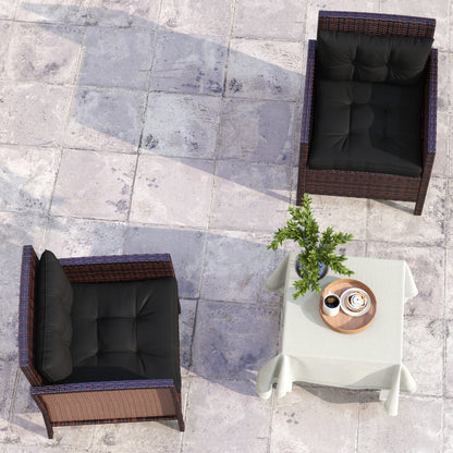 Outsunny 4-Piece Seat Cushions Back Pillows Replacement, Patio Chair Cushions Set for Indoor Outdoor, Black