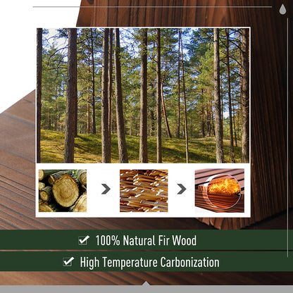 Outsunny Fir Wood 3 Barrel Water Foundation With Pump