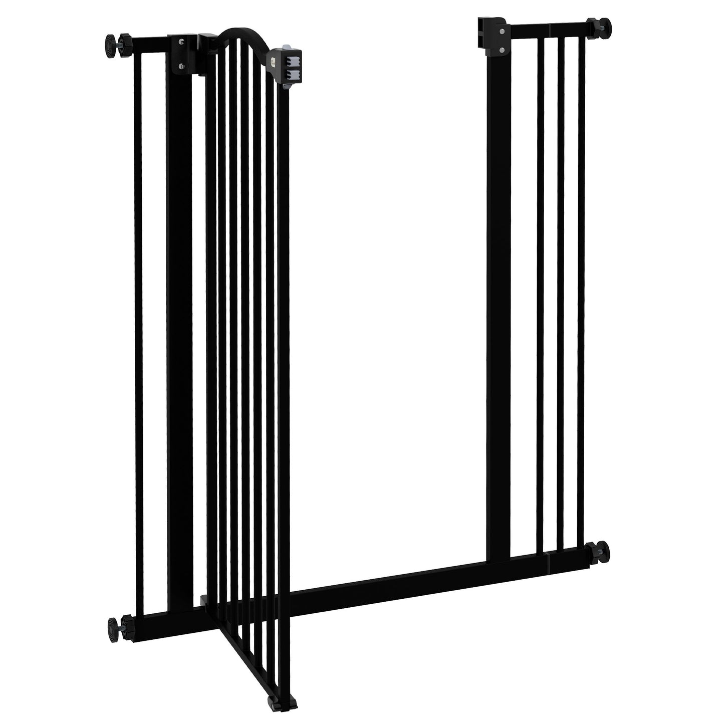 PawHut Metal Pet Baby Safety Dog  Gate Folding Fence, Black