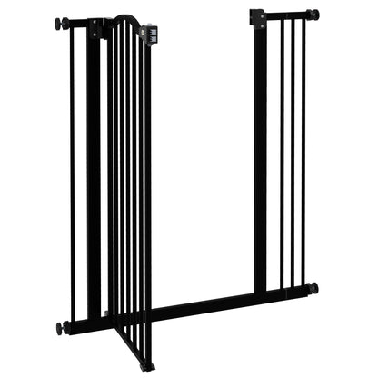 PawHut Metal Pet Baby Safety Dog  Gate Folding Fence, Black