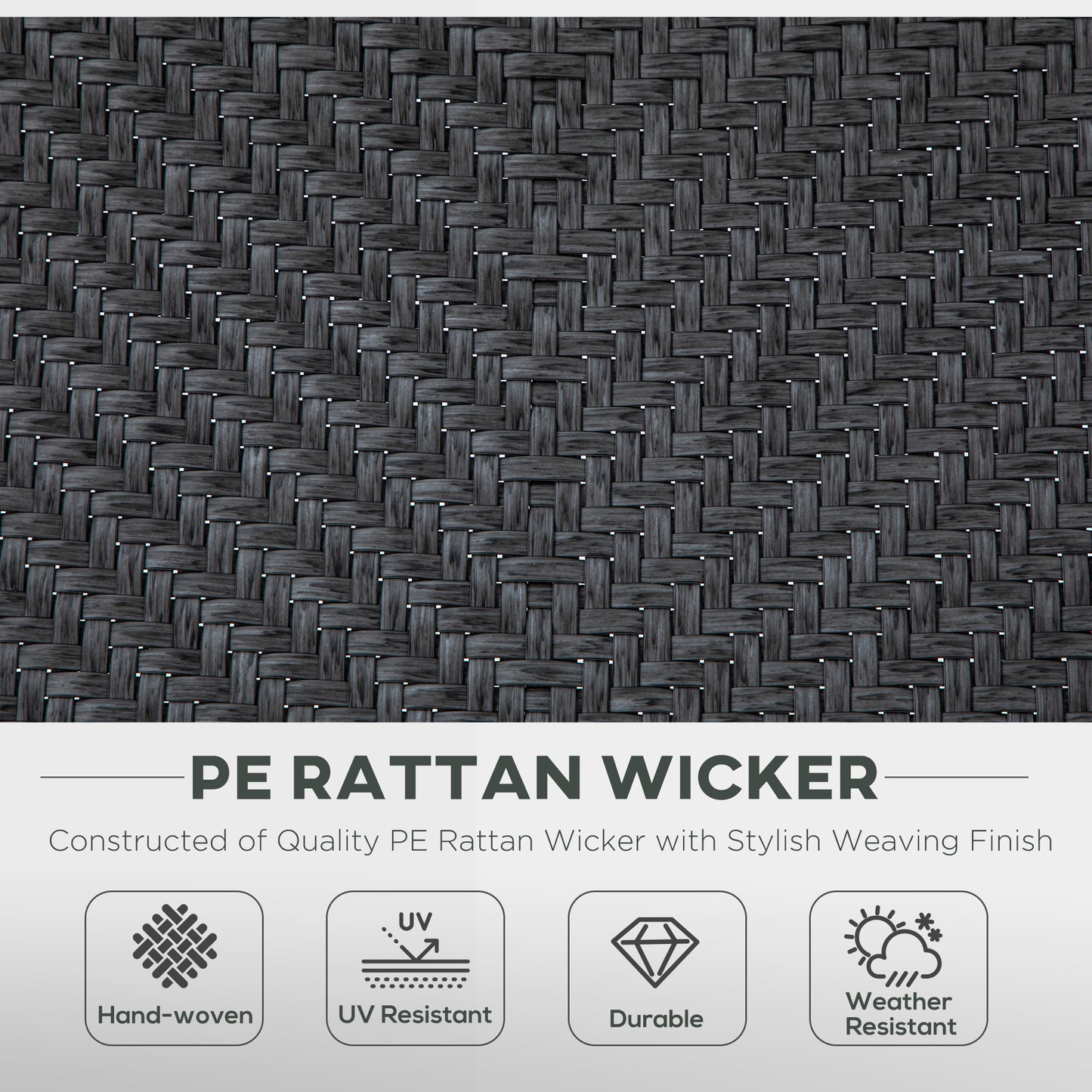 Outsunny 4 Piece Outdoor Rattan Folding Chair Set with 7 Levels Adjustable Backrest for Patio, Lawn