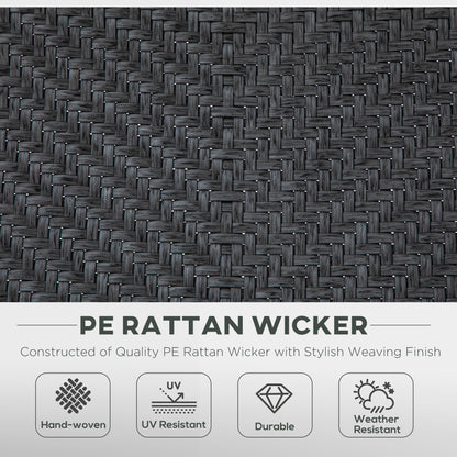 Outsunny 4 Piece Outdoor Rattan Folding Chair Set with 7 Levels Adjustable Backrest for Patio, Lawn