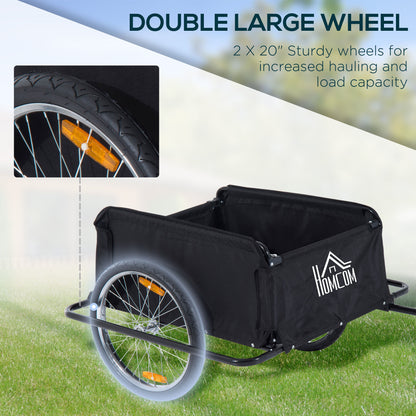 Bike Cargo Shopping Carrier Trailer With Removable Cover-Red/Black