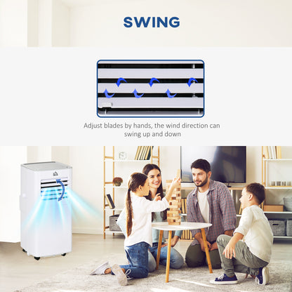 7000 BTU Mobile Air Conditioner Portable AC Unit for Cooling Dehumidifying Ventilating with Remote Controller, LED Display for Bedroom, White