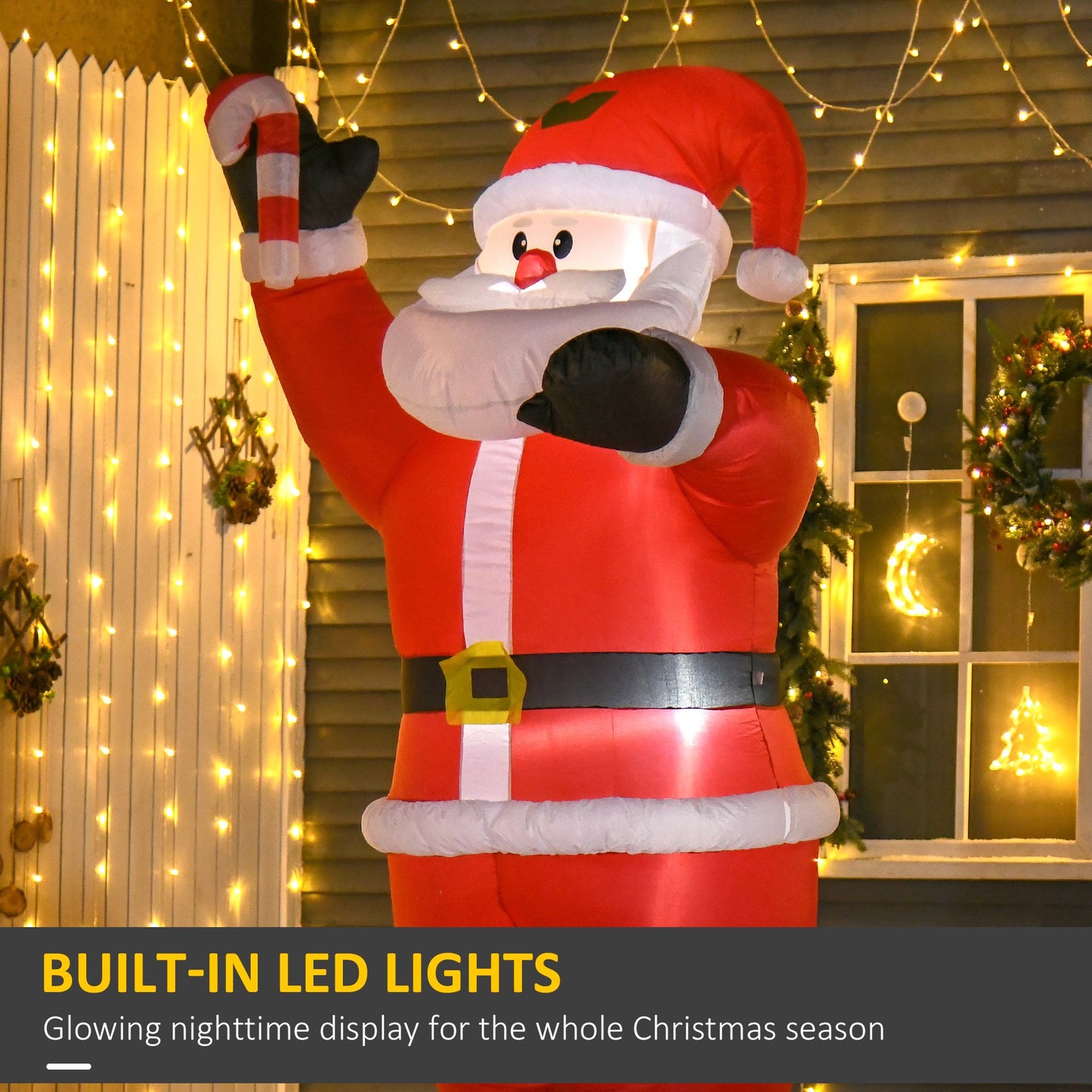 Inflatable Air Blown Christmas Santa Claus 240cm LED Lighted