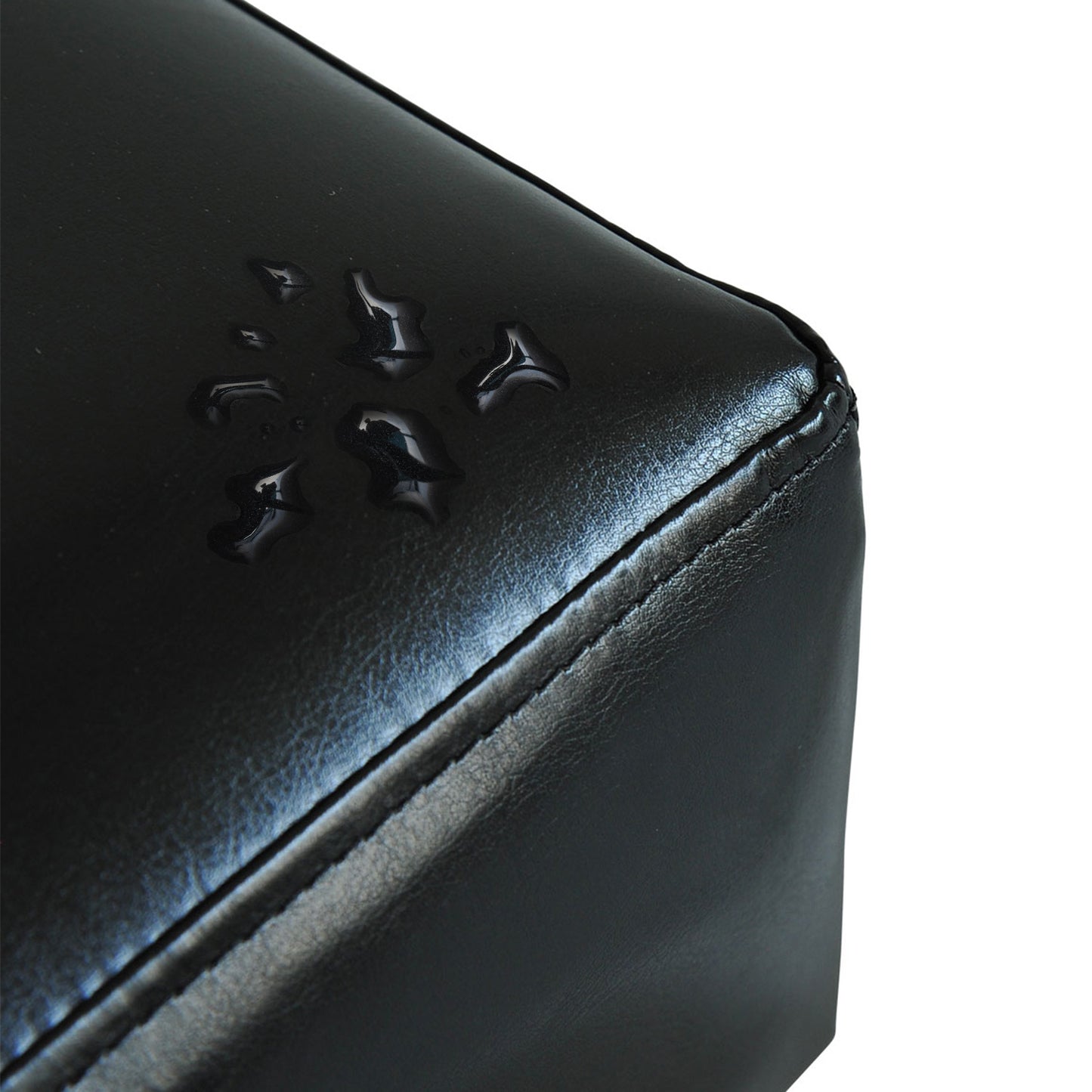 PU Leather Footstool Foot Rest Small Seat Foot Rest Chair Black Home Office with Legs 40 x 30 x 24cm