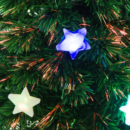 4ft 120cm Fibre Optic Artificial Christmas Tree With Stars