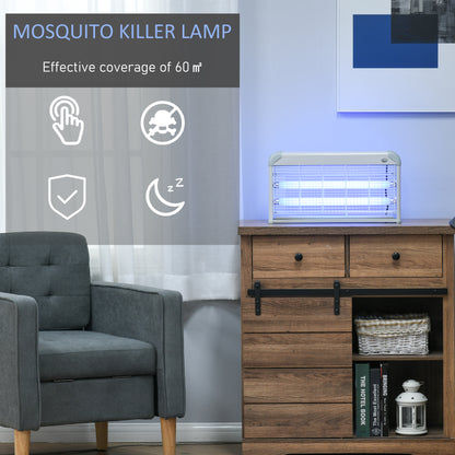 Outsunny Free Standing Wall Hanging 30W Electric Fly Mosquito Killer 60m2  Coverage Electric Fly Zapper, Bug Zapper, Insect Killer