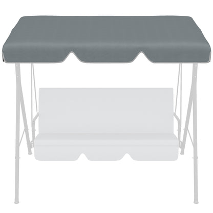 Outsunny Garden Swing Canopy Replacement 2 Seater with Tubular Framework, Swing Seat Replacement Cover, UV50+ Sun Shade (Canopy Only), Dark Grey