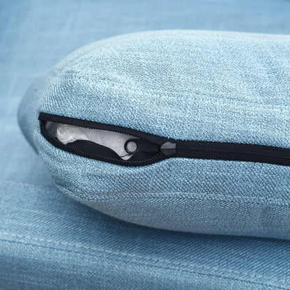 Modern Accent Chair, Comfy Fireside Chair, Upholstered Armchair for Living Room, Bedroom, Home Office, Light Blue