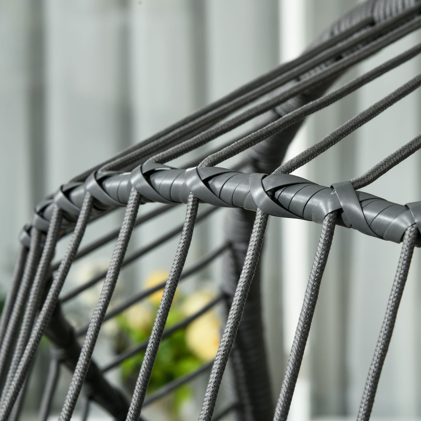 Outsunny Outdoor Patio Hanging Swing Chair, Thick Padded Cushion With Metal Stand, Foldable Basket For Indoor And Outdoor - Grey