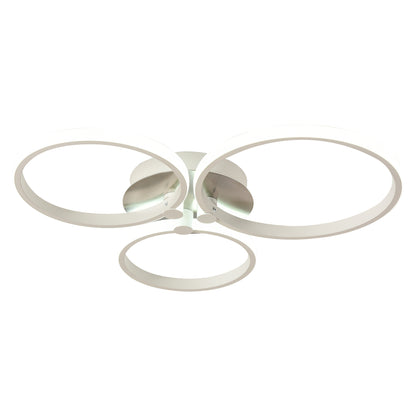Modern Three Circle LED Ceiling Lamp Light with Metal Base for Bedroom, Hallway, Dining Room, Living Room