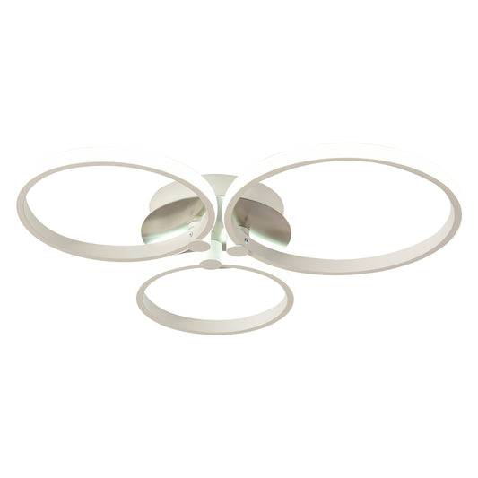 Modern Three Circle LED Ceiling Lamp Light with Metal Base for Bedroom, Hallway, Dining Room, Living Room