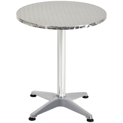 Aluminium Bistro Bar Table Round Tabletop Dining Wine Pub Stainless Steel 2 Height Settings 70cm/110cm