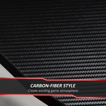 Gaming Desk, Ergonomic Home Office Desk, Gamer Workstation Racing Table, with Headphone Hook and Cup Holder, 122 x 66 x 86cm, Black and Red