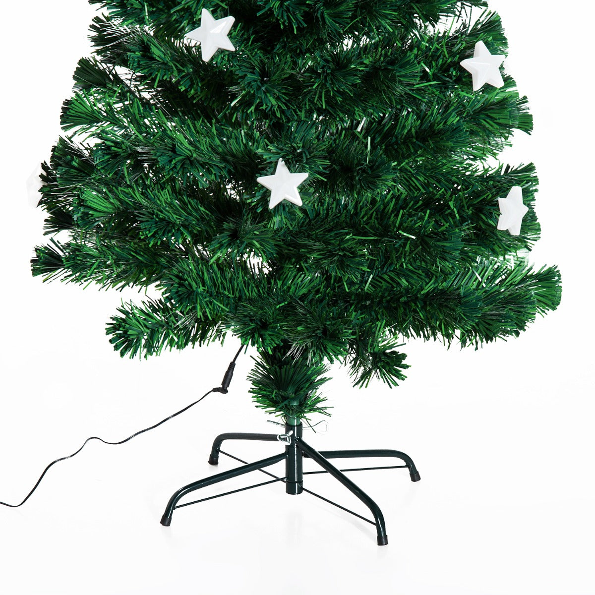 5ft 150cm Green Fibre Optic Artificial Christmas Tree With Stars