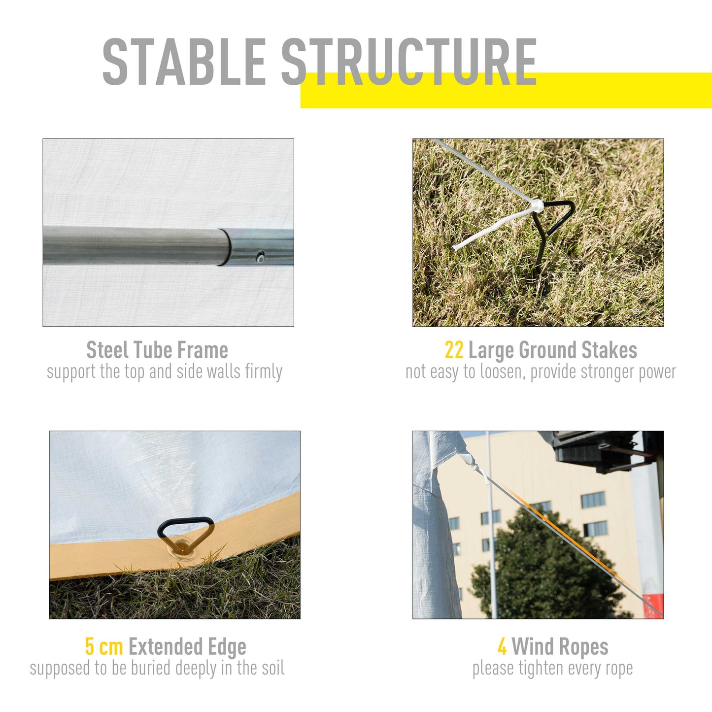 Outsunny 8m x 4m Garden Gazebo Marquee Party Tent Wedding Portable Garage Carport Event Shelter Car Canopy Heavy Duty Steel Frame