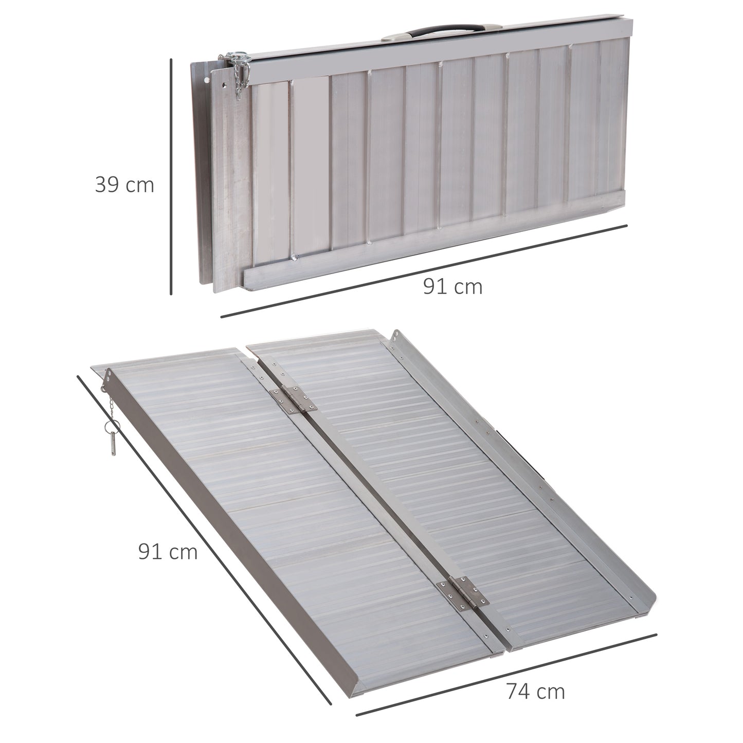 3ft Folding Aluminium Portable Assist Access Ramp For Suitcase, Scooters and Other Wheeled Products