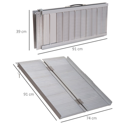 3ft Folding Aluminium Portable Assist Access Ramp For Suitcase, Scooters and Other Wheeled Products